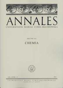 Okładka: Annales UMCS, sec. AA (Chemia), vol. LXVIII, 1-2