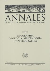 Okładka: Annales UMCS, sec. B (Geographia, Geologia, Mineralogia et Petrographia), vol. LXXI, 1