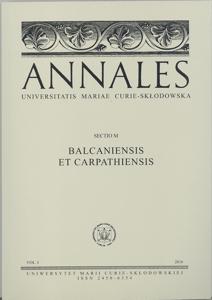 Okładka: Annales UMCS, sec. M (Balcaniensis et Carpathiensis), vol. I