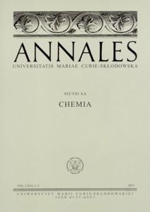 Okładka: Annales UMCS, sec. AA (Chemia), vol. LXVI, 1-2