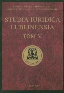 Okładka: Studia Iuridica Lublinensia, t. 5