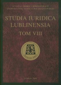 Okładka: Studia Iuridica Lublinensia, t. 8