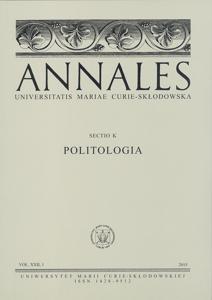 Okładka: Annales UMCS, sec. K (Politologia), vol. XXII, 1