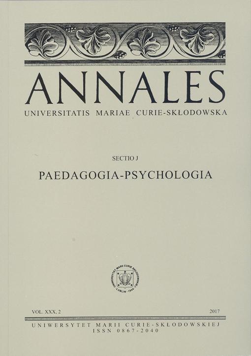 Okładka: Annales UMCS, sec. J (Paedagogia-Psychologia), vol. XXX, 2. Praca i rozwój zawodowy. Wybrane aspekty