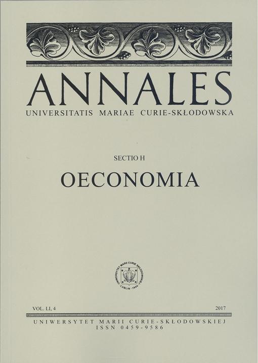Okładka: Annales UMCS, sec. H (Oeconomia), vol. LI, 4