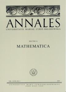 Okładka: Annales UMCS, sec. A (Mathematica),  vol. LXVII, No 2 