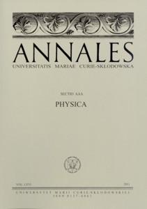Okładka: Annales UMCS, sec. AAA (Physica), vol. LXVI