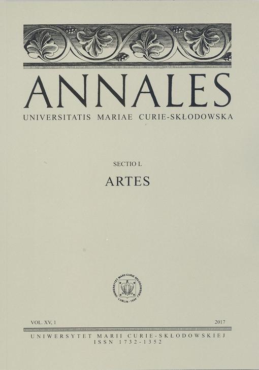 Okładka: Annales UMCS, sec. L (Artes), vol. XV, 1