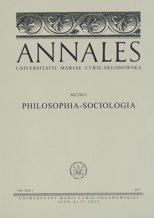 Okładka: Annales UMCS, sec. I (Philosophia-Sociologia), vol. XLII, 1