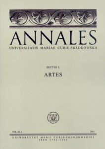 Okładka: Annales UMCS, sec. L (Artes), vol. IX, 1
