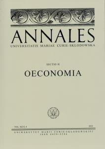 Okładka: Annales UMCS, sec. H (Oeconomia), vol. XLVI, 4