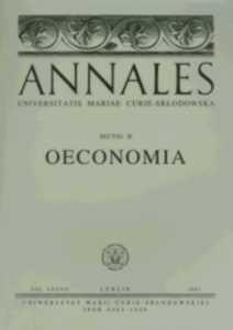 Okładka: Annales UMCS, sec. H (Oeconomia), vol. XL