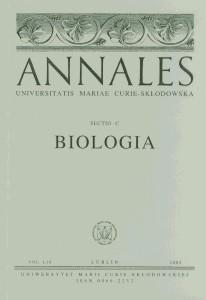 Okładka: Annales UMCS, sec. C (Biologia), vol. LX