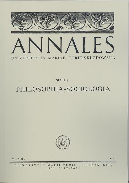 Okładka: Annales UMCS, sec.I (Philosophia-Sociologia), vol. XLII, 2