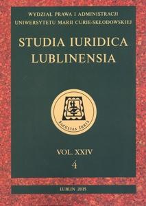 Okładka: Studia Iuridica Lublinensia, t. 24, 4