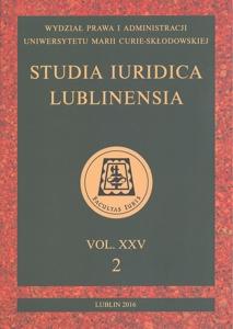 Okładka: Studia Iuridica Lublinensia, t. 25, 2