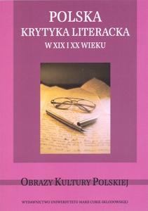 Okładka: Polska krytyka literacka w XIX i XX wieku