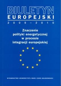 Okładka: Biuletyn Europejski 2009/2010.