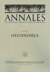 Okładka: Annales UMCS, sec. H (Oeconomia), vol. XLVII, 4