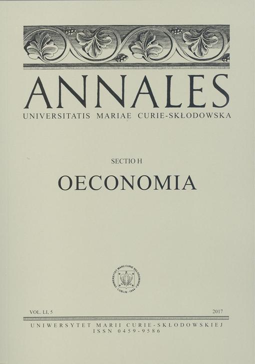 Okładka: Annales UMCS, sec. H (Oeconomia), vol. LI, 5