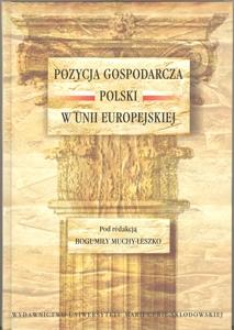 Okładka: Pozycja gospodarcza Polski w Unii Europejskiej