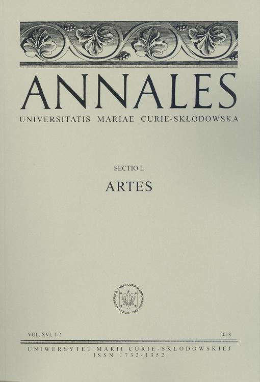 Okładka: Annales UMCS, sec. L (Artes), vol. XVI, 1-2