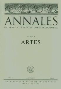 Okładka: Annales UMCS, sec. L (Artes), vol. II