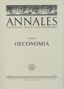 Okładka: Annales UMCS, sec. H (Oeconomia), vol. L, 3