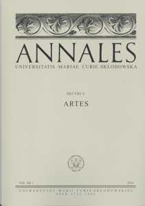 Okładka: Annales UMCS, sec. L (Artes), vol. XII, 1