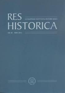 Okładka: Res Historica, t. 40