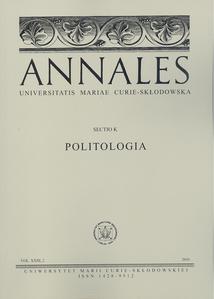 Okładka: Annales UMCS, sec. K (Politologia), vol. XXIII, 2