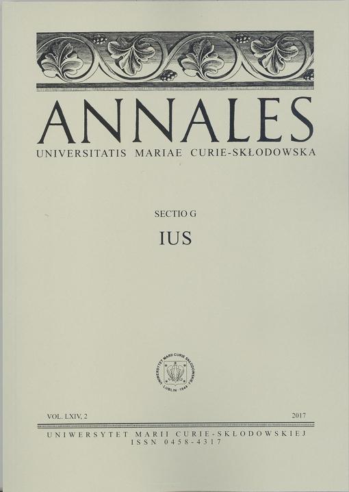 Okładka: Annales UMCS, sec. G (Ius), vol. LXIV, 2