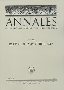 Okładka: Annales UMCS, sec. J (Pedagogia-Psychologia), vol. XXIX, 4