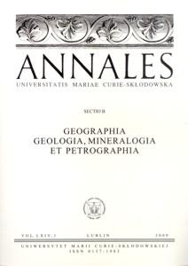 Okładka: Annales UMCS, sec. B (Geographia, Geologia, Mineralogia et Petrographia), vol. LXIV, 1